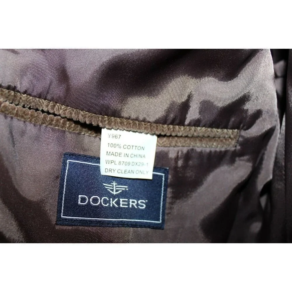 Dockers Brown Corduroy Blazer Men’s 42R Vintage Style Smart Casual Sport Coat